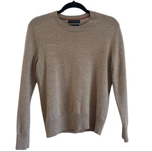 100% merino extra fine wool womens banana republic crewneck tan sweater